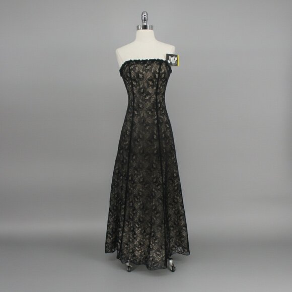 Vintage 90s Lace Maxi Dress Gown Jump XXS - Picture 1 of 14